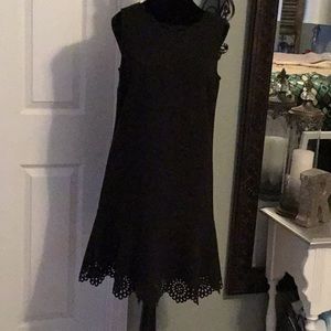 LOFT Black Dress W/ Laser cutout on neck and bottom